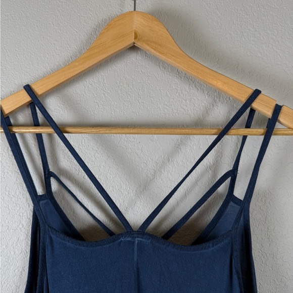 Daytrip for Buckle Strappy Blue Sunwashed Boho Sleeveless Mini Dress Large NWT - Picture 4 of 11